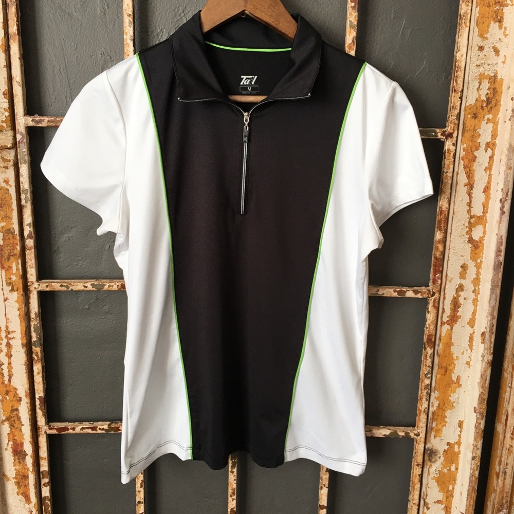 Tail White & Black Short Sleeve Athletic Top M